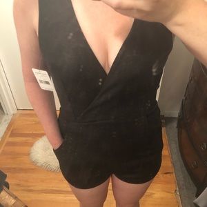 New Free People faux leather romper